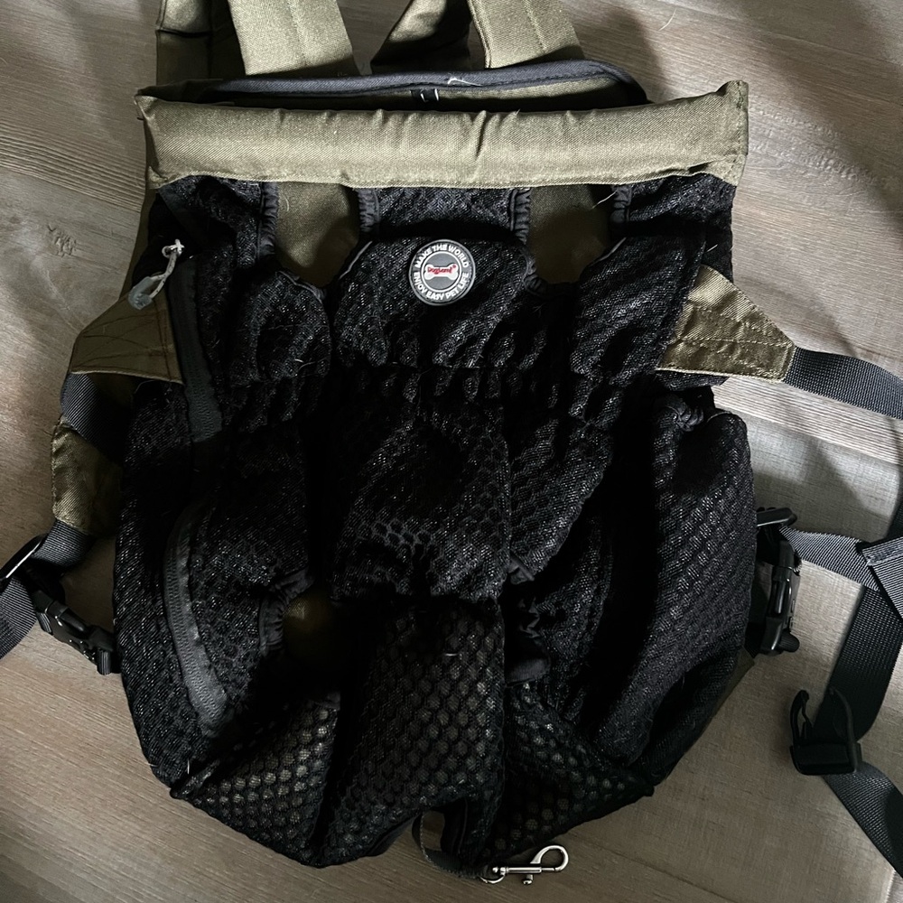 Stylish Black and Olive doggie backpack